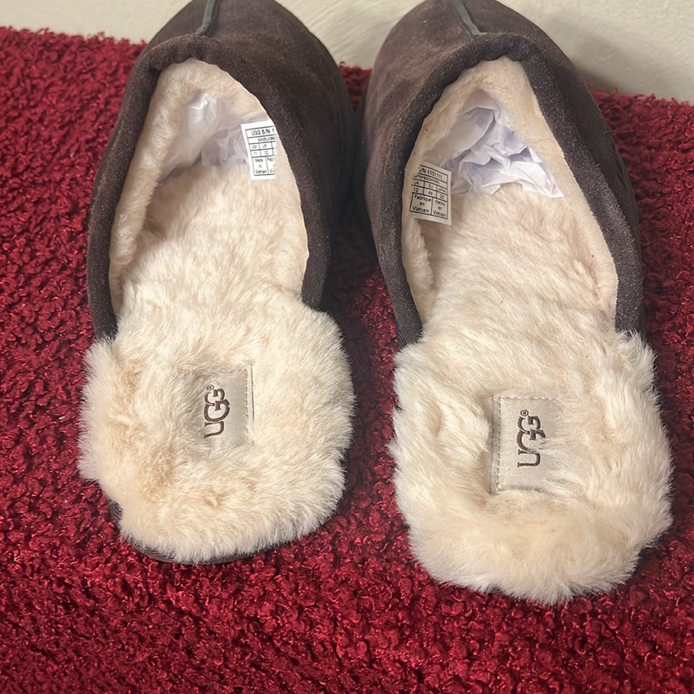 UGG Scuff Brown suede Slippers Size 11 - Picture 8 of 13